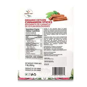 Fragrant Tales cinnamon sticks carton packaging visible, emphasizing freshness and sustainable sourcing