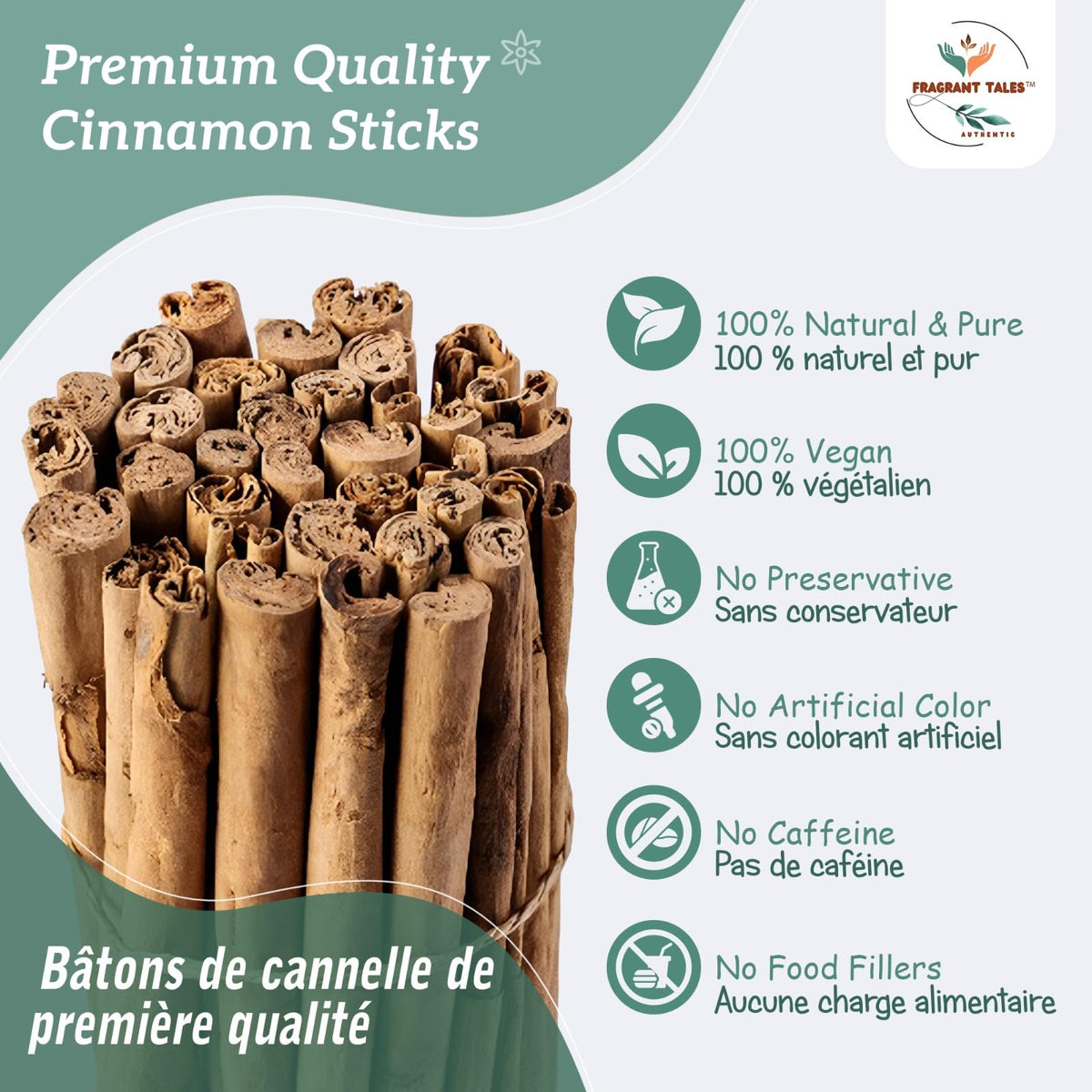 Fragrant Tales organic cinnamon sticks ready for baking and dessert ideas