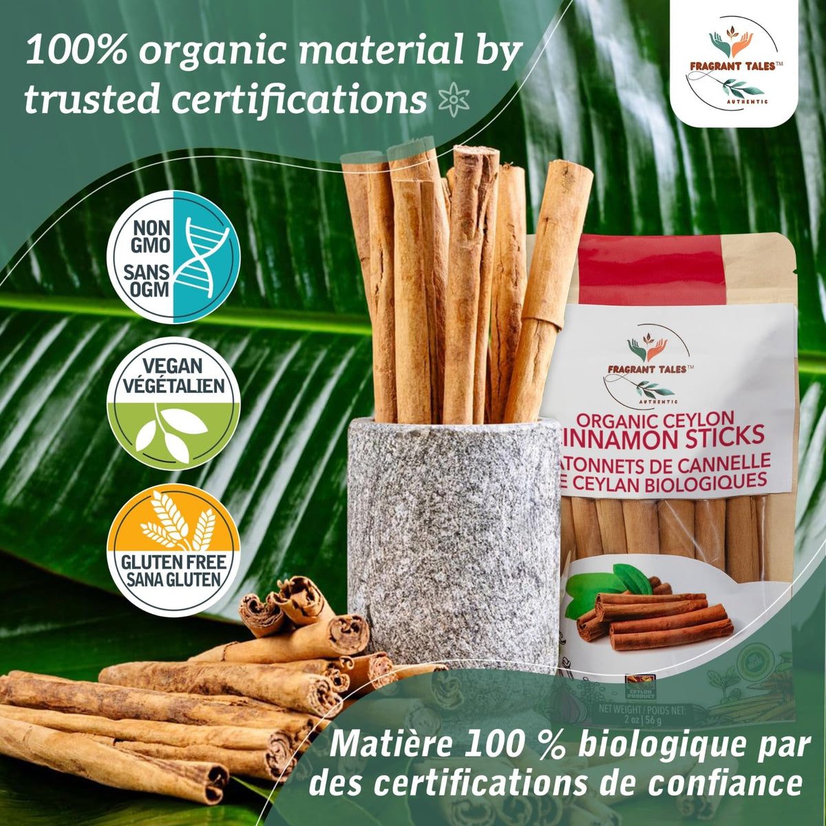 Fragrant Tales Sri Lankan cinnamon sticks harvested from lush fields for premium flavor