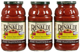 Francesco Rinaldi no-salt-added pasta sauce bottle ready to heat