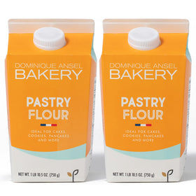 Francine flour carton pour enables clean, mess-free measuring.