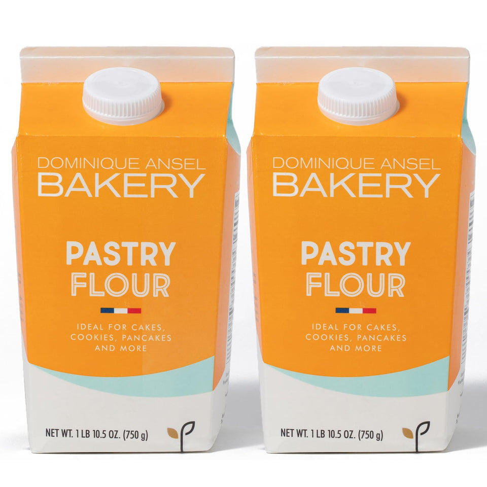 Francine flour carton pour enables clean, mess-free measuring.