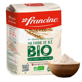 Francine T55 Bio flour packaging, ideal for organic home baking.