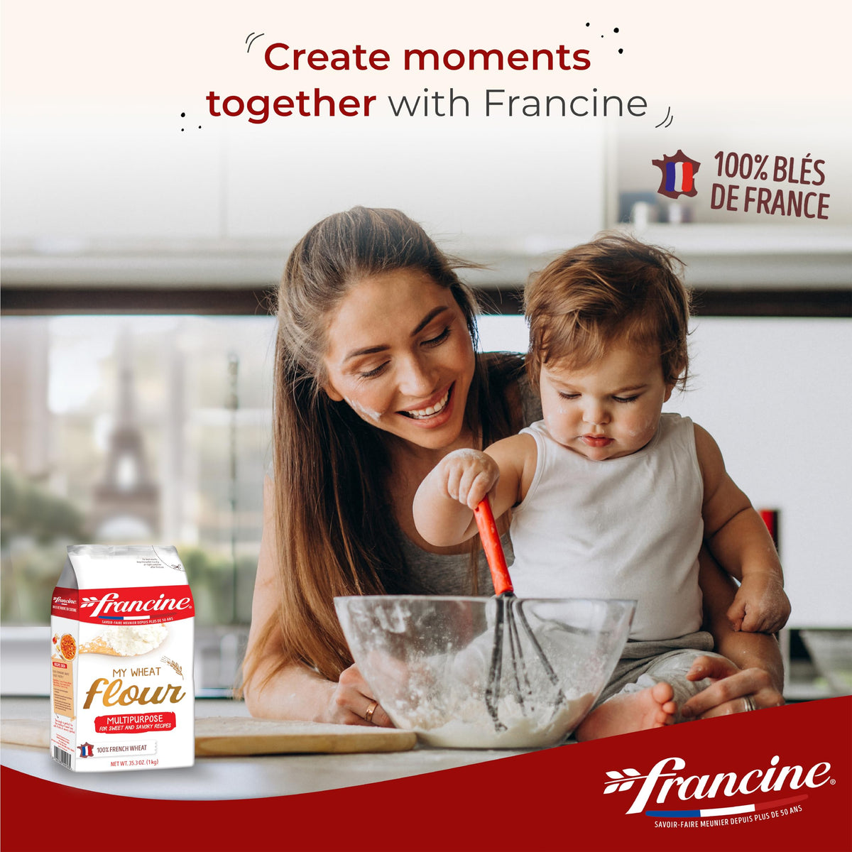 Francine T55 flour kitchen-ready, bulk pack for regular bakers.