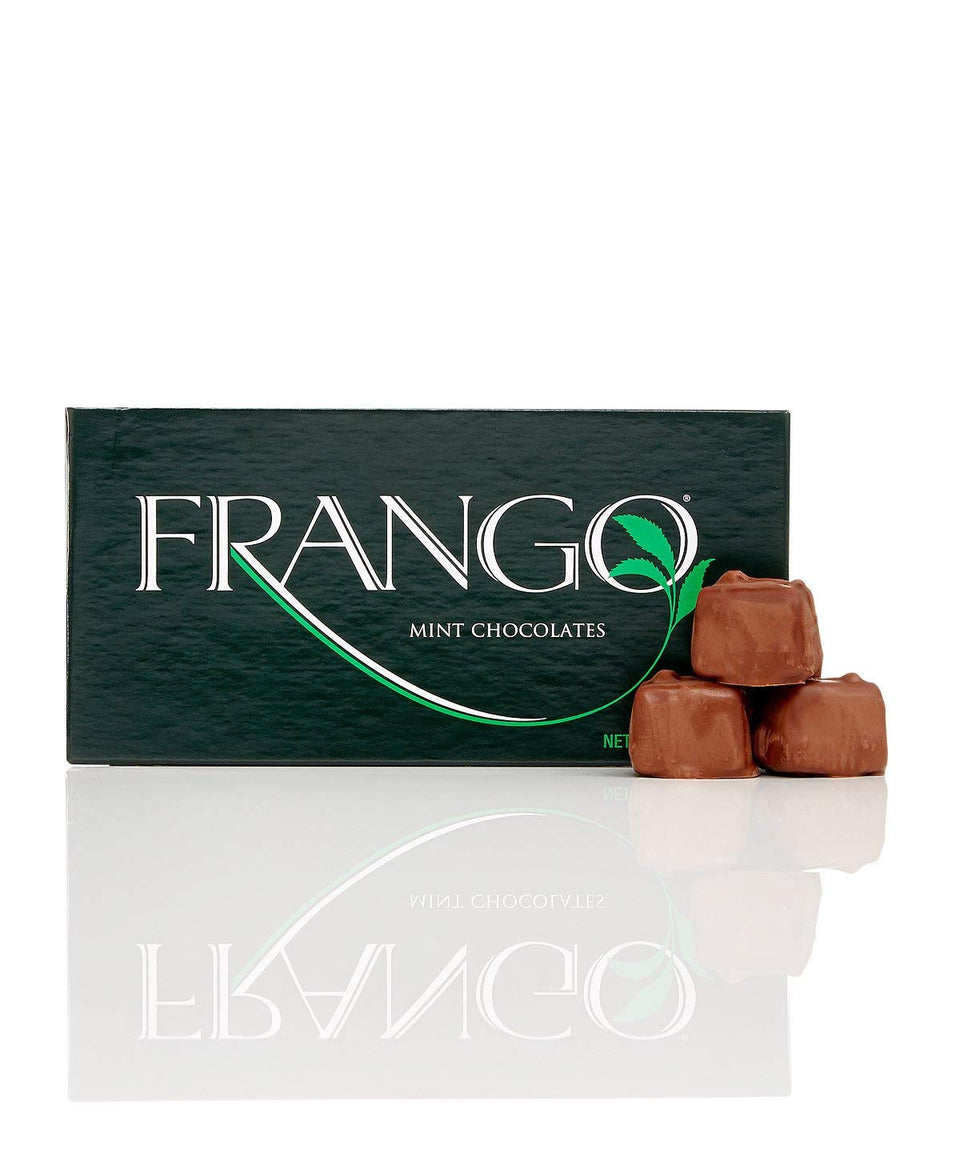 Frango mint chocolates box with creamy milk chocolate and mint, ideal for gifting