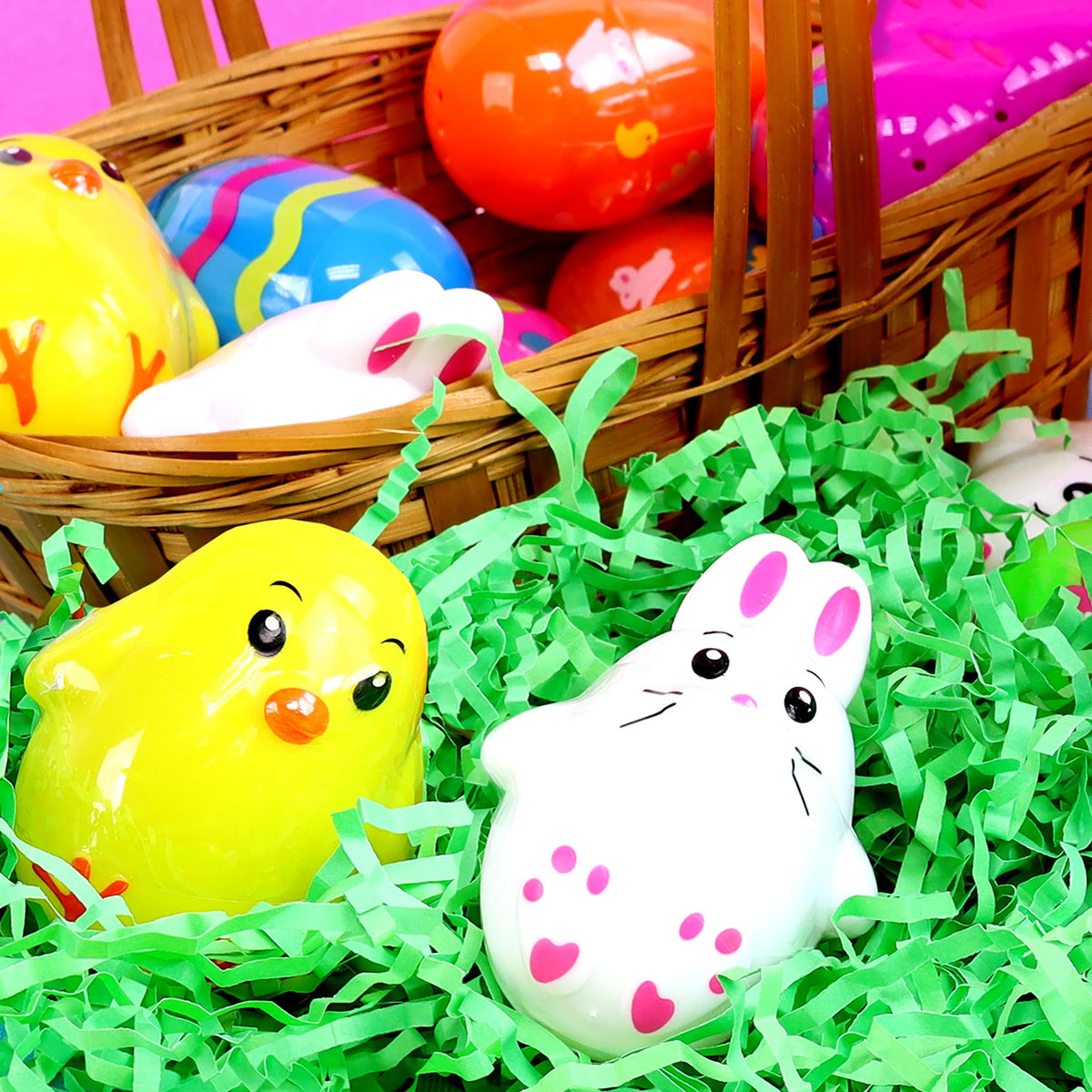 Frankford Easter eggs with patterned designs brightening baskets.