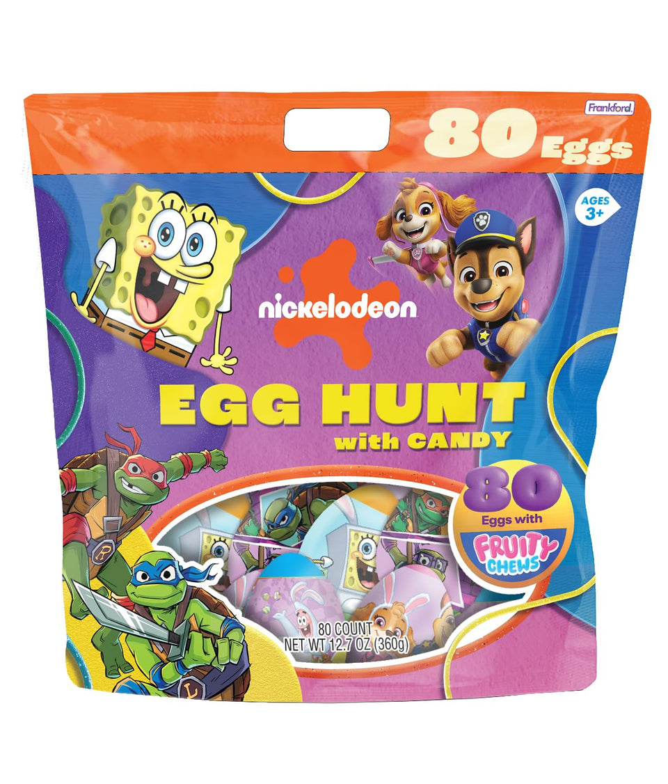 Frankford Nickelodeon eggs packaging, ideal for bulk Easter baskets.