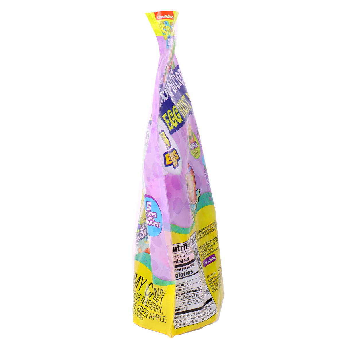 Frankford SpongeBob egg packaging showing logo and flavors