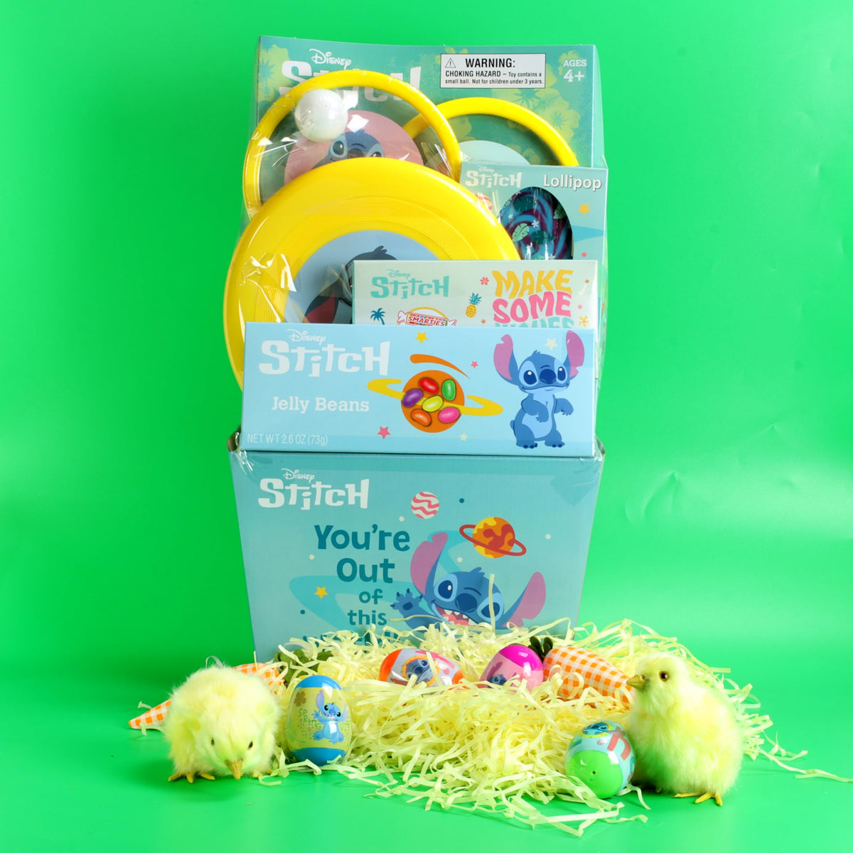 Stitch activity sheets and puzzles encourage interactive play during spring celebrations.