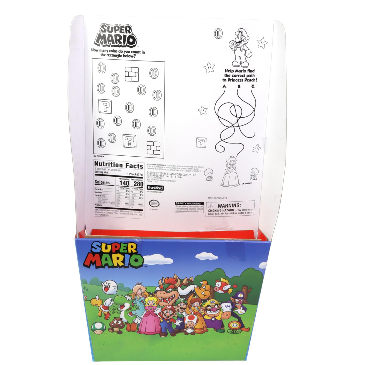 Frankford Super Mario Easter Basket wrap, ready-to-gift presentation with clear packaging