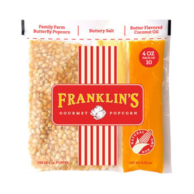 Franklin's all-in-one popcorn pack with kernels for quick, home theater popcorn.