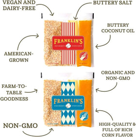 Franklin's buttered-seasoning packet enhances flavor for a rich movie-night popcorn.