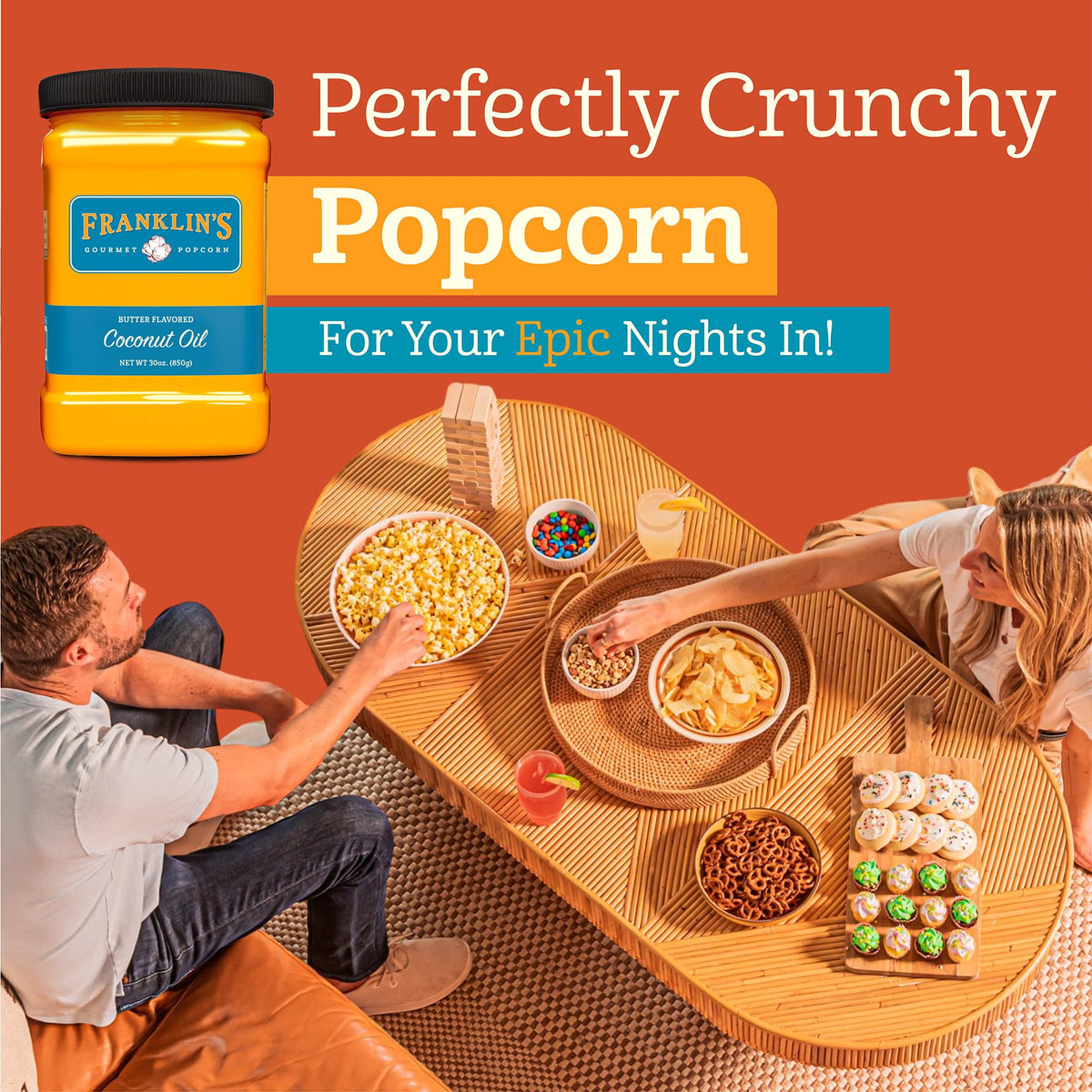 Versatile Franklin's coconut oil for cooking beyond popcorn.