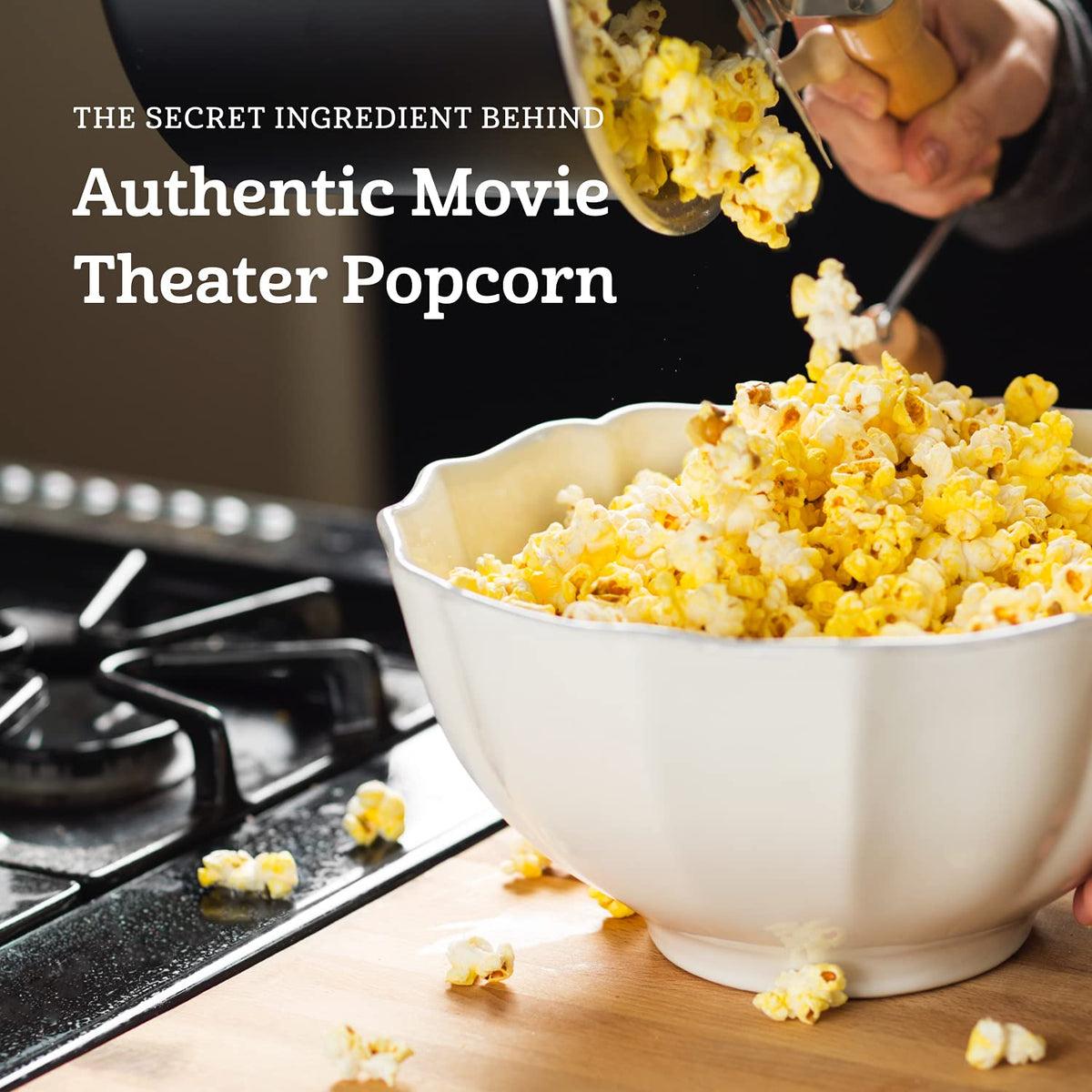 Warm kitchen scene with Franklin's Butter Flavored Salt for versatile cooking