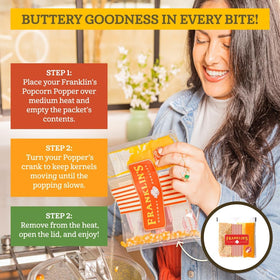 Franklin's pre-measured ingredients kit simplifies crafting consistent, delicious popcorn at home.