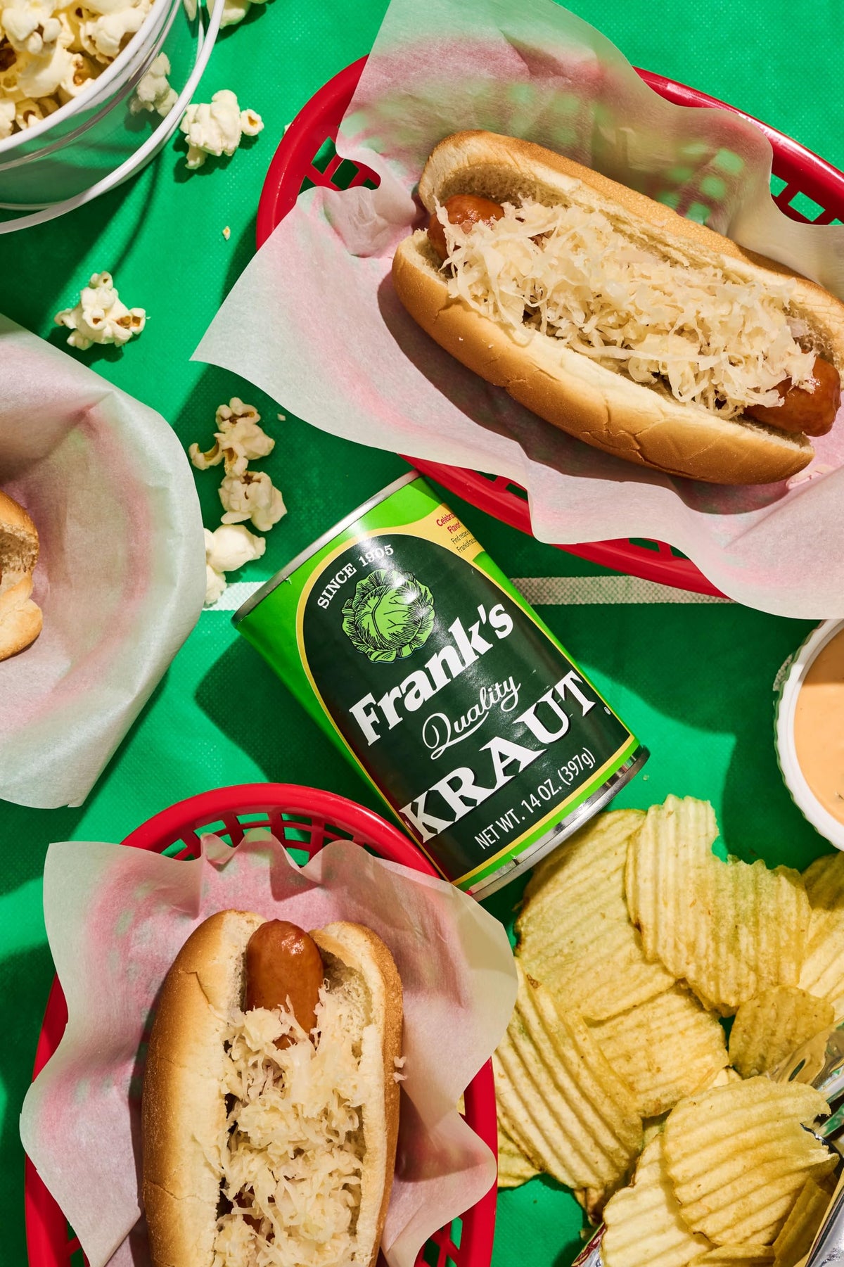 Frank's Kraut Reuben sandwich: classic tanginess complements melted cheese.