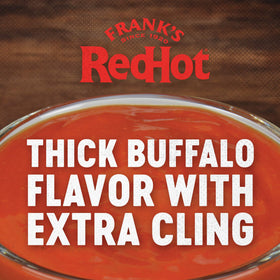 Close-up of Frank's Buffalo Sandwich Sauce showing thick, creamy consistency