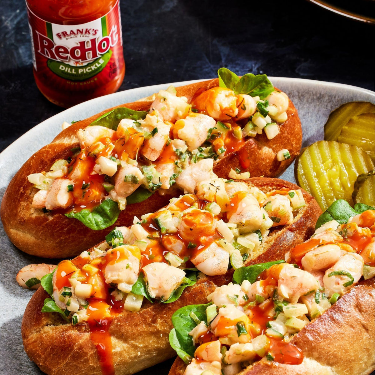 Pizza with a Dill Pickle Hot Sauce drizzle for brightness