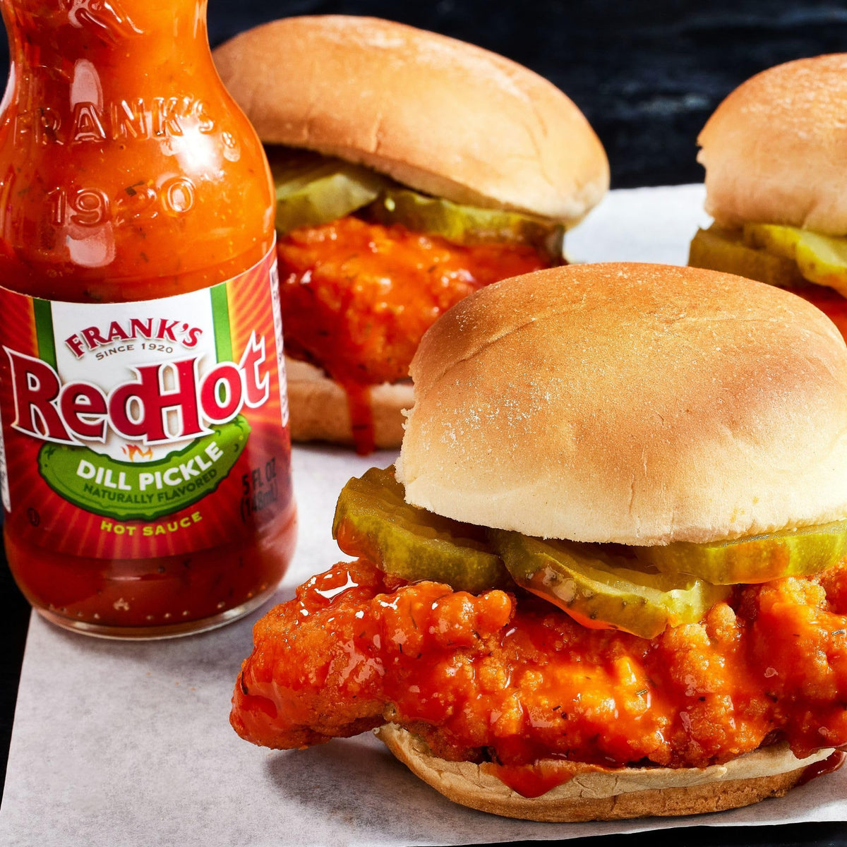 Popcorn tossed with Frank's RedHot Dill Pickle Hot Sauce for zing