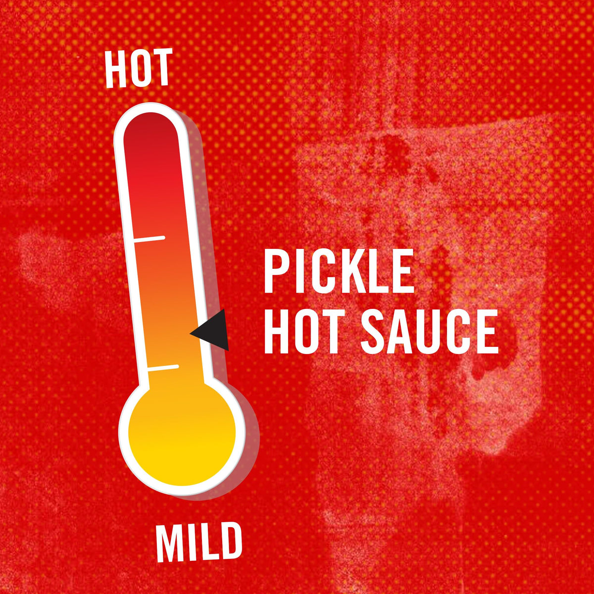 Pouring Frank's RedHot Dill Pickle Hot Sauce to spice snacks