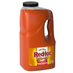 Frank's RedHot Mango Habanero Wings Sauce bottle label highlighting bold sweet-heat flavor