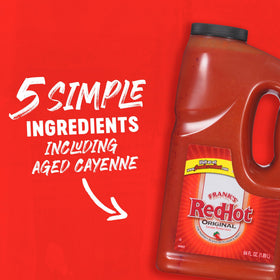 Franks RedHot Original Cayenne bottle pour for quick flavor boost on tacos.