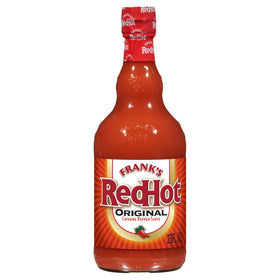 Frank's RedHot Original Cayenne Sauce bottle on shelf boosts wings with bold heat