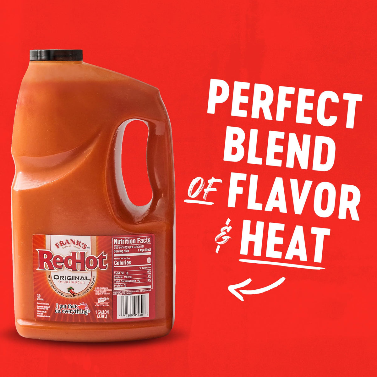 Pouring Frank's RedHot Original Cayenne Sauce from the bottle for bold heat.