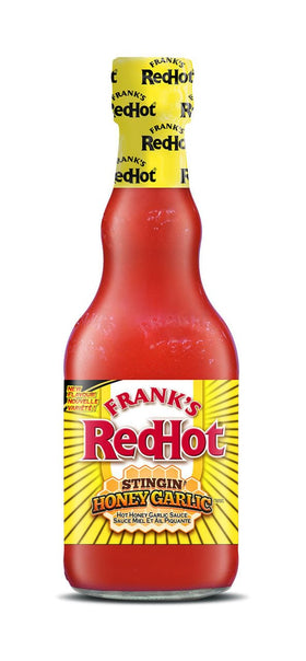 Close-up pour of Frank's RedHot Stingin' Honey Garlic for quick dipping