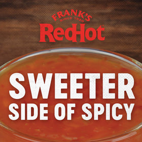 Franks RedHot Sweet Chili Sauce glaze on a Hawaiian pizza