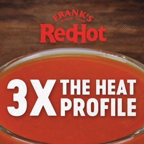 Frank's RedHot Xtra Hot Buffalo Wings Sauce glass-bottle showcases quality and consistency.