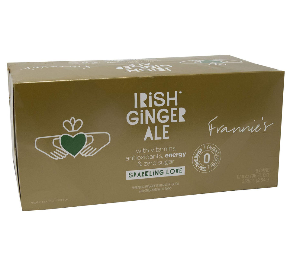 Frannie's Irish Ginger Ale can, cold and sparkling, ideal for a refreshing break