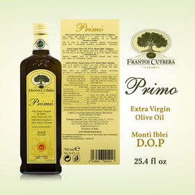 Frantoi Cutrera Primo bottle pour; perfect for finishing dishes with rich olive oil flavor.