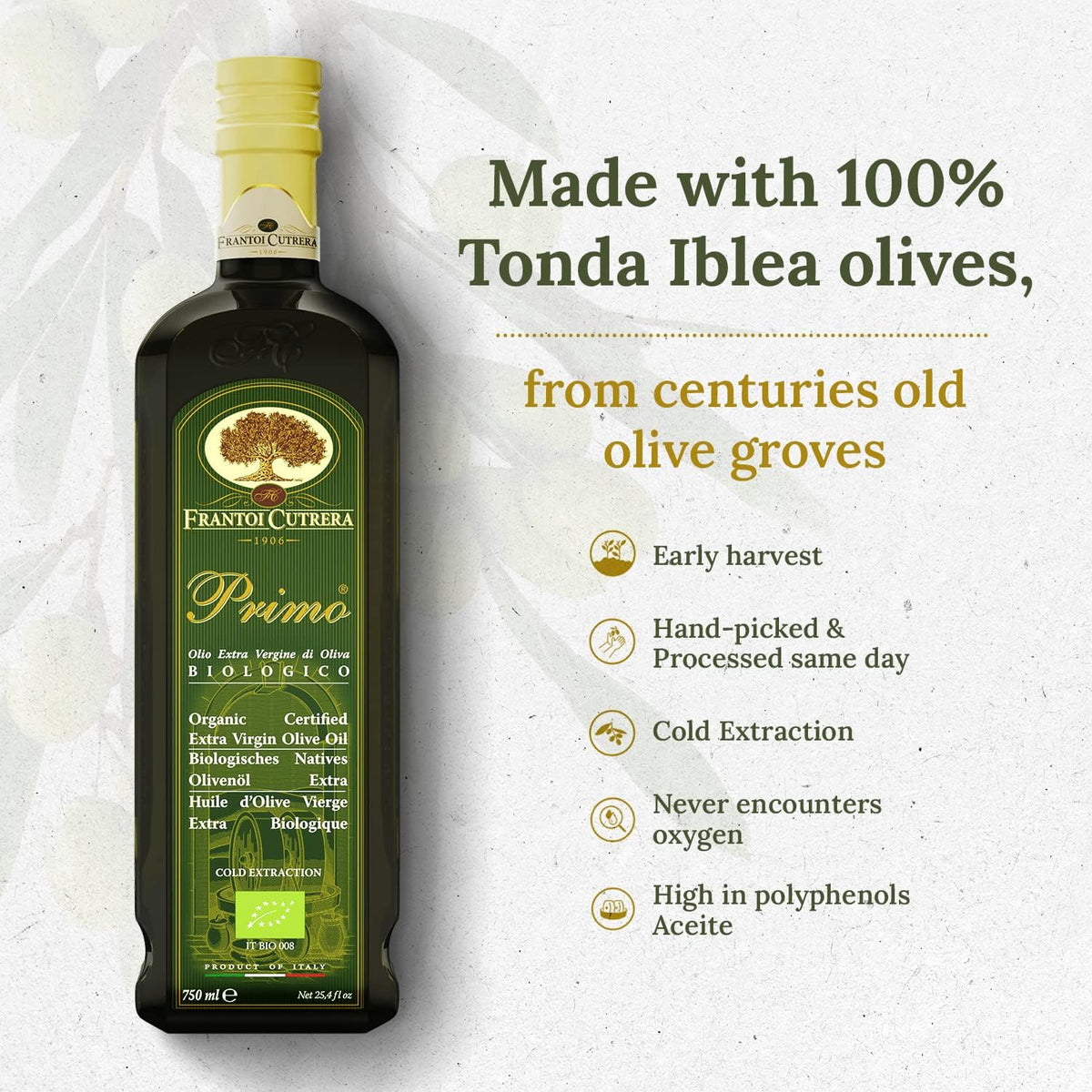 Frantoi Cutrera Primo roast dish highlighting its versatile flavor
