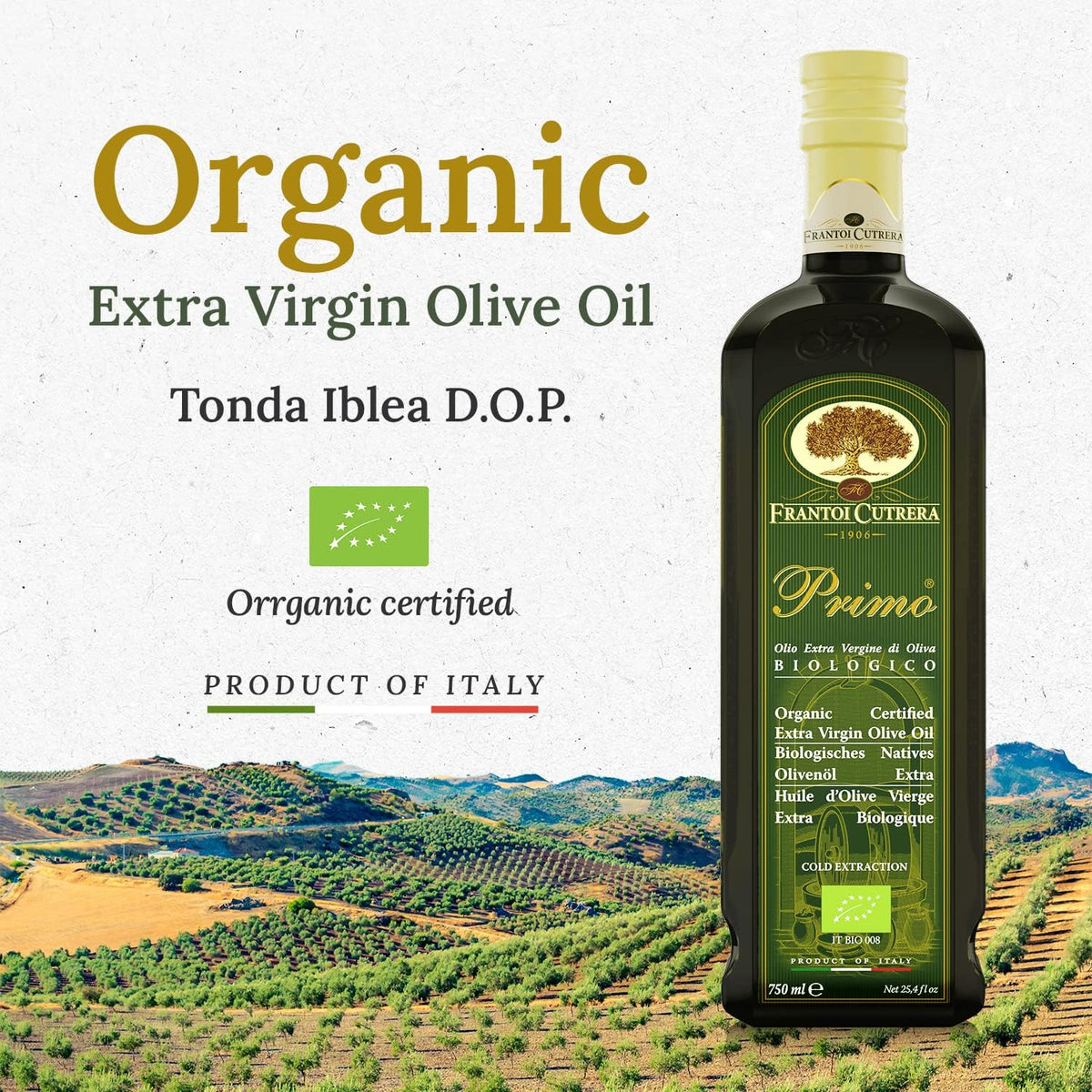 Frantoi Cutrera Primo salad drizzled for vibrant, balanced greens