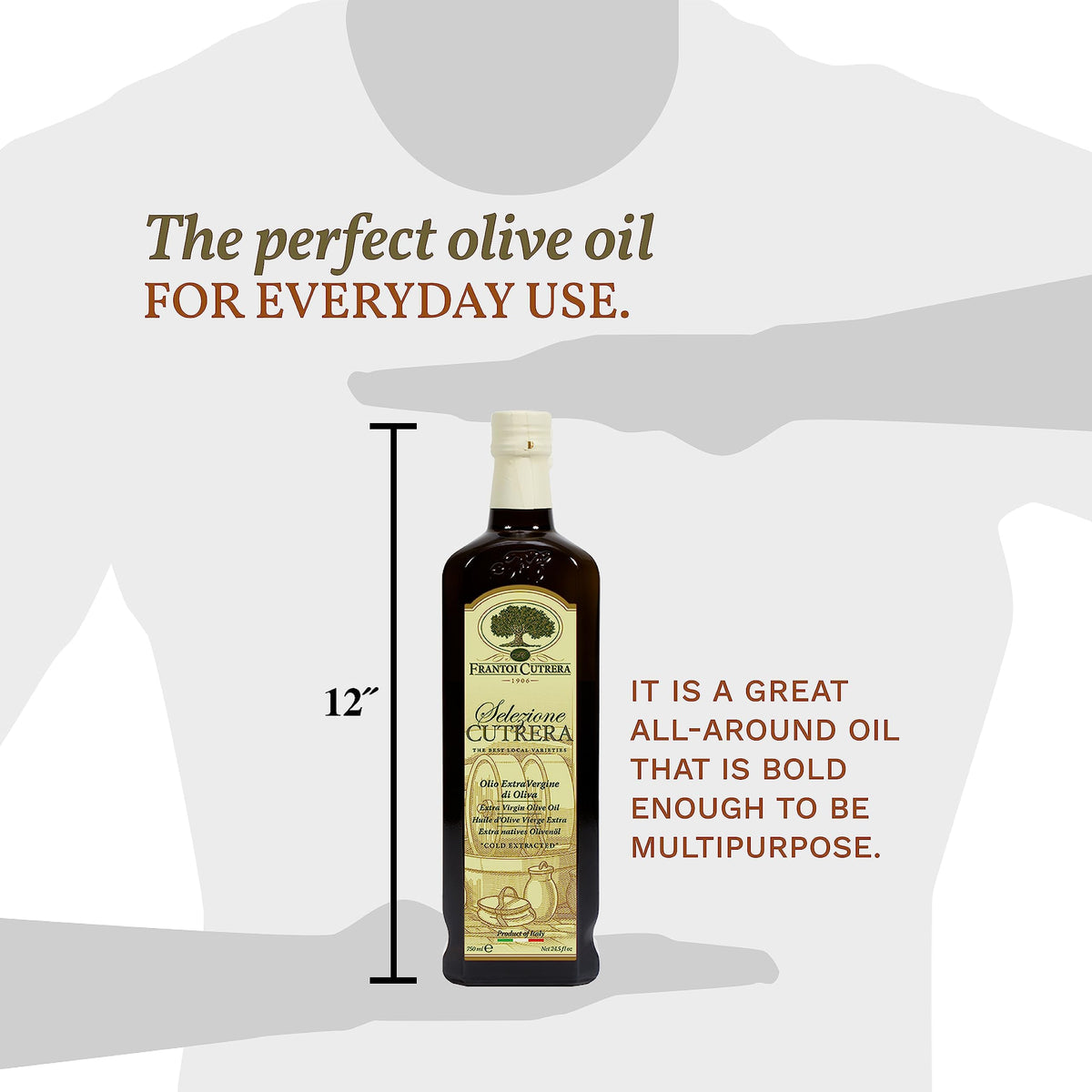 Gift-ready Frantoi Cutrera Selezione packaging suggests premium Sicilian EVOO
