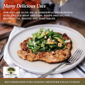 Frantoi Cutrera Selezione pairs well with bread, vegetables and grilled meats