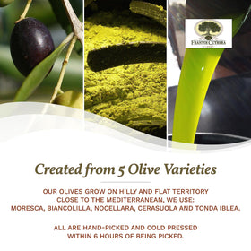 Unfiltered Frantoi Cutrera Selezione EVOO bottle for full-bodied texture