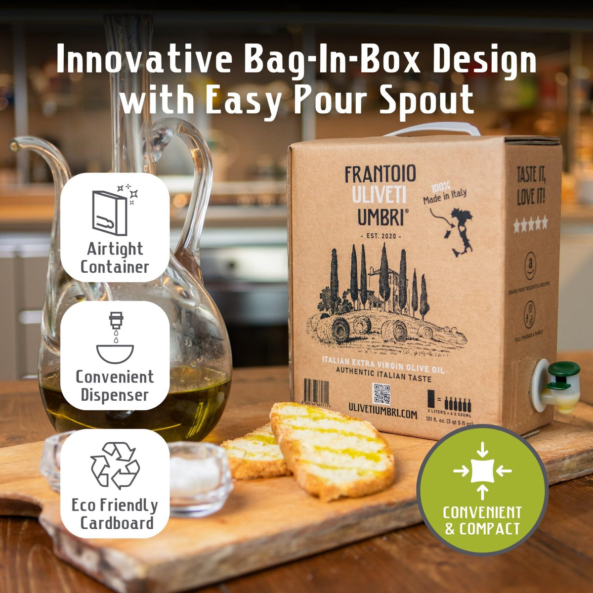 Olive oil for dressings from Frantoio Uliveti Umbri with balanced flavor
