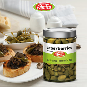 FRATELLI D'AMICO caperberries on a salad, elevate flavor with pickled complexity