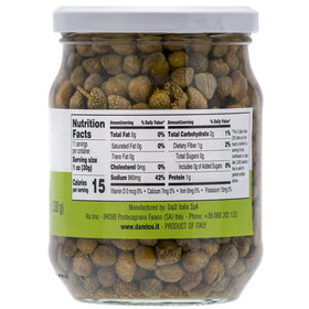 FRATELLI D'AMICO capers close-up highlighting tangy, briny texture for toppings.