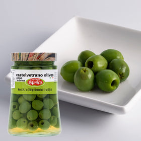 Fratelli D'Amico olives glossy green surface emphasizes freshness and quality