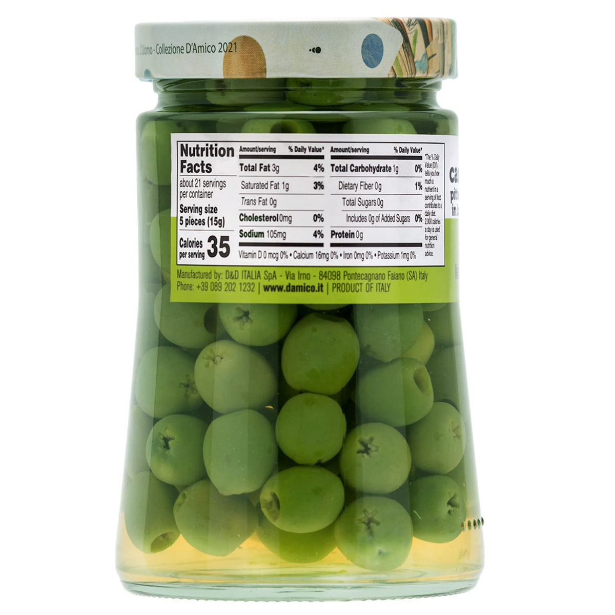 Fratelli D'Amico Castelvetrano olives close-up highlights buttery texture and fresh appearance