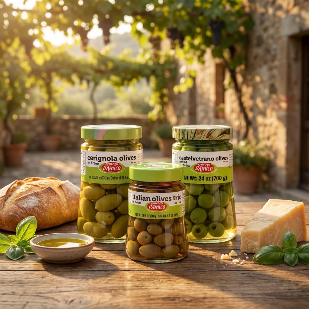Fratelli D'Amico Castelvetrano olives stuffed for bite-sized hors doeuvres