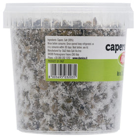 FRATELLI D'AMICO nonpareil capers closeup: firm texture and delicate flavor.