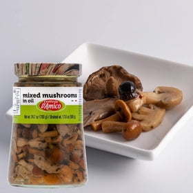 FRATELLI D'AMICO risotto idea with mixed mushrooms in oil for aroma and depth.