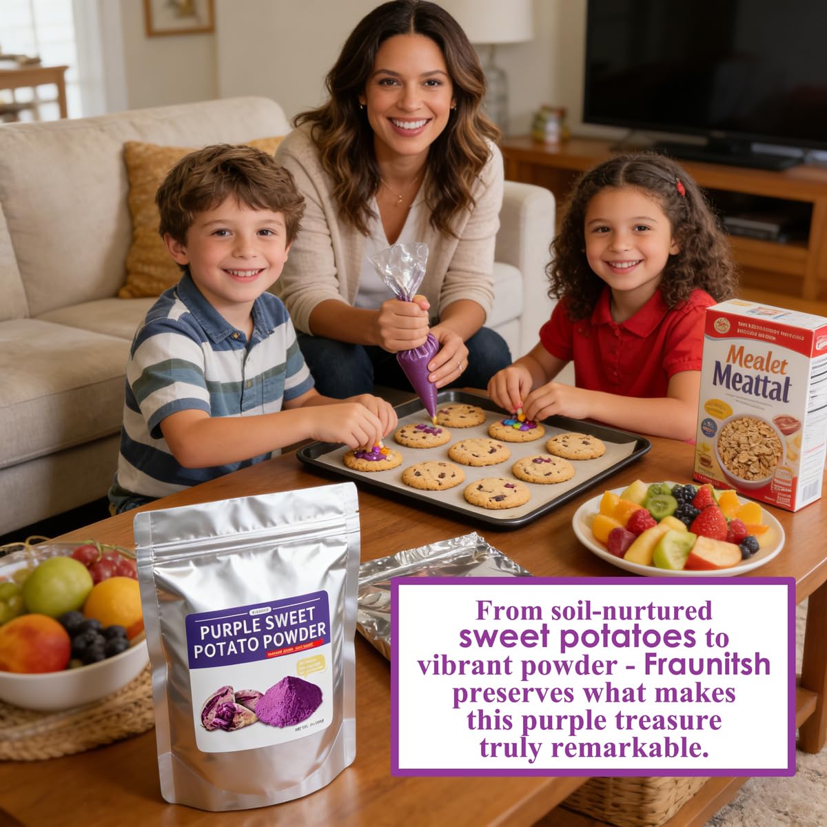 Fraunitsh purple sweet potato powder baking use in muffins and cookies.