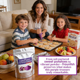 Fraunitsh purple sweet potato powder baking use in muffins and cookies.