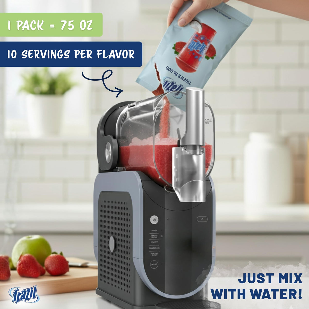 Frazil Blue Razzmatazz packet ideal for quick crowd-pleasing slushies.