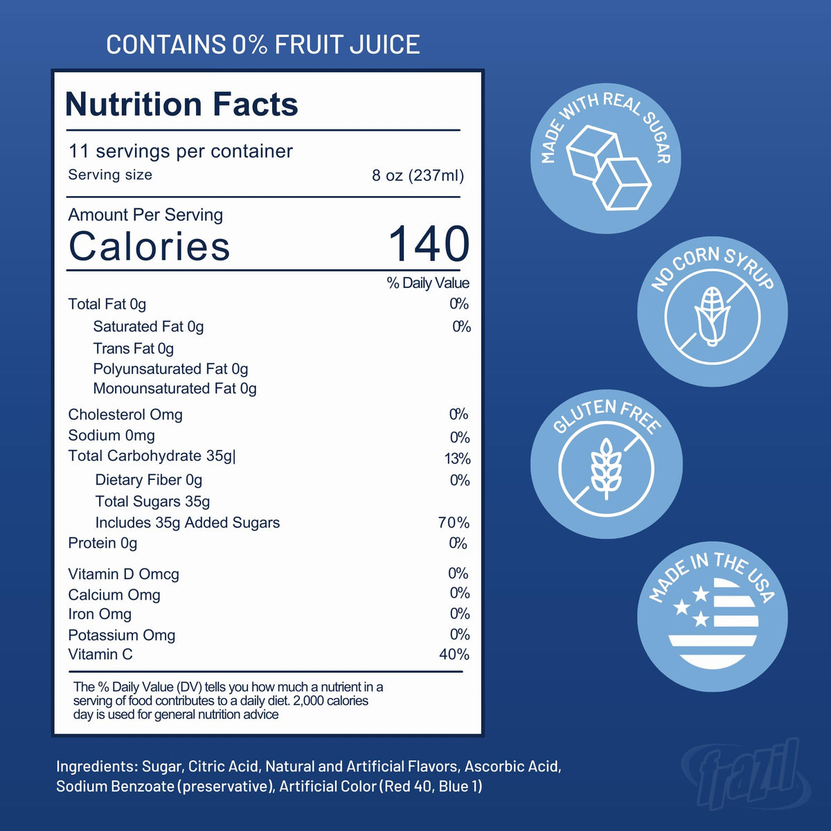 Frazil Lemon Ice packet for zesty citrus slushies.